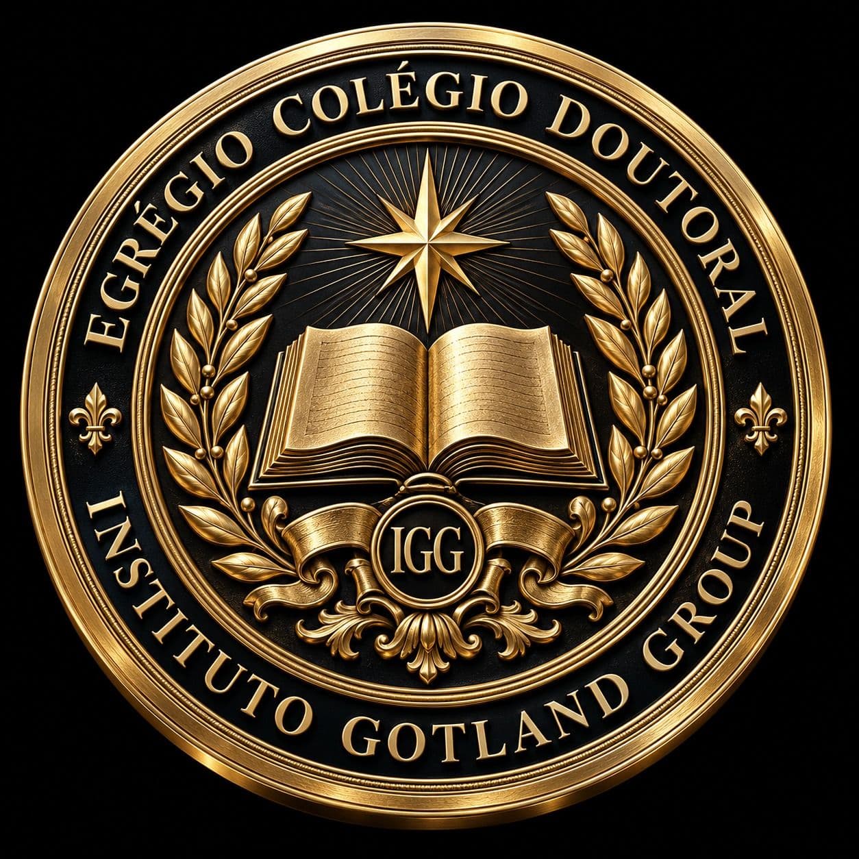 Selo dourado do Egrégio Colégio Doutoral do Instituto Gotland Group